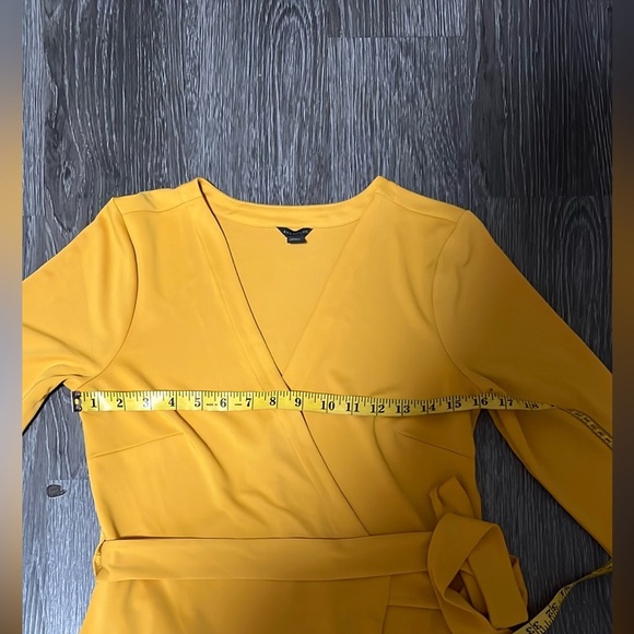 Ann Taylor Gold Asymmetrical Wrap Cocktail Dress - Picture 6 of 10